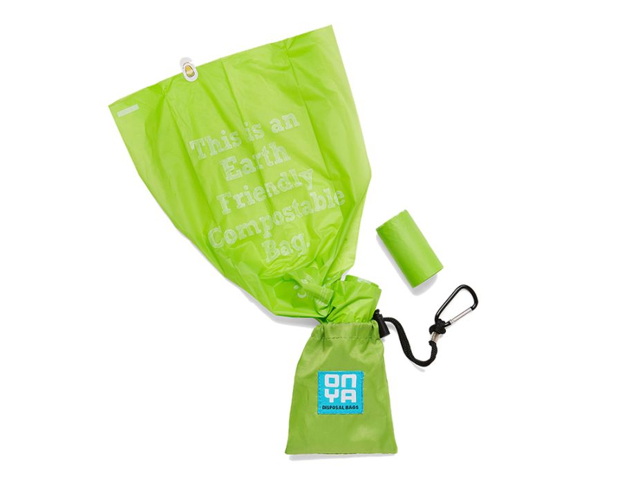 Sacos de cocô de cachorro de Onya com bolsa - maçã verde