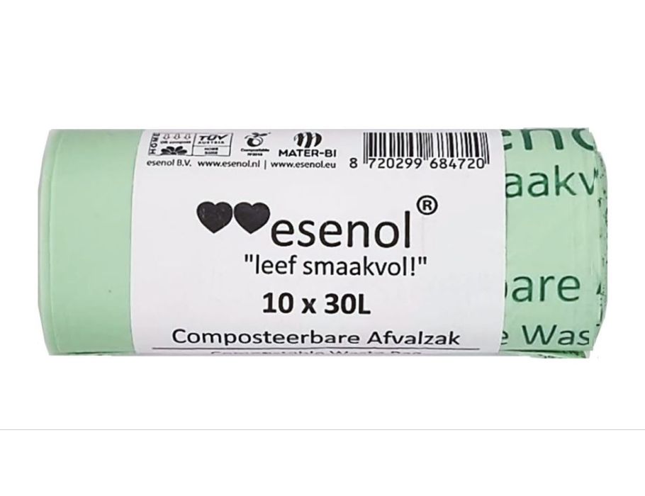 Esenol composteerbare afvalzakken 30 liter - 1 rol van10st