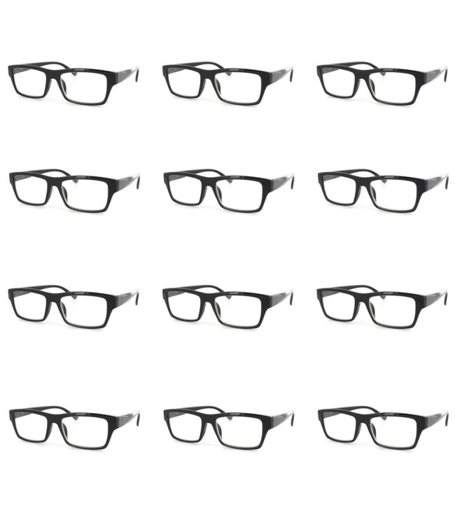Spectrum 12 pieces Reading glasses Black Assorti Rectangular