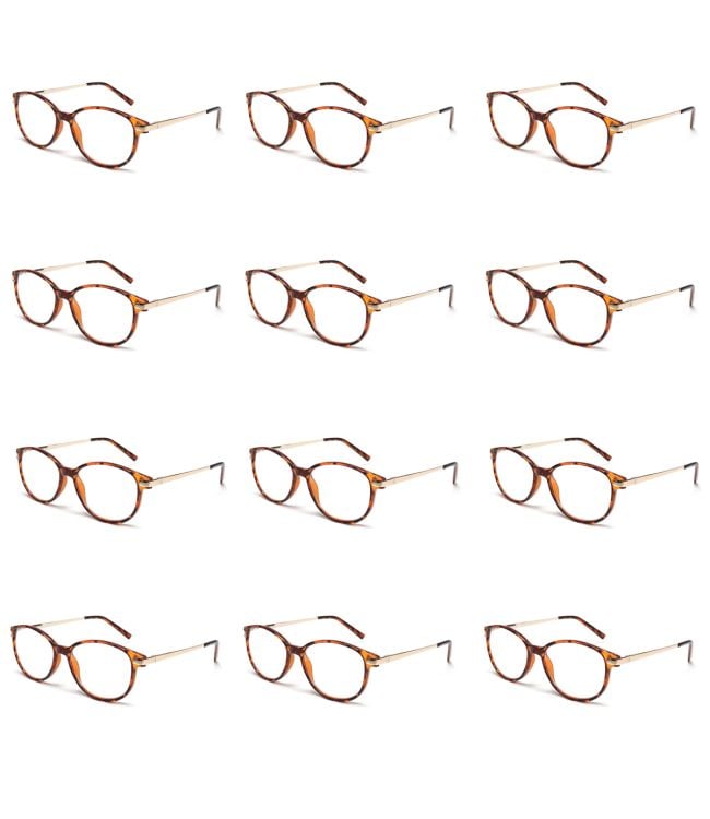 Spectrum 12 pieces Reading glasses Havana gold assorti classic round
