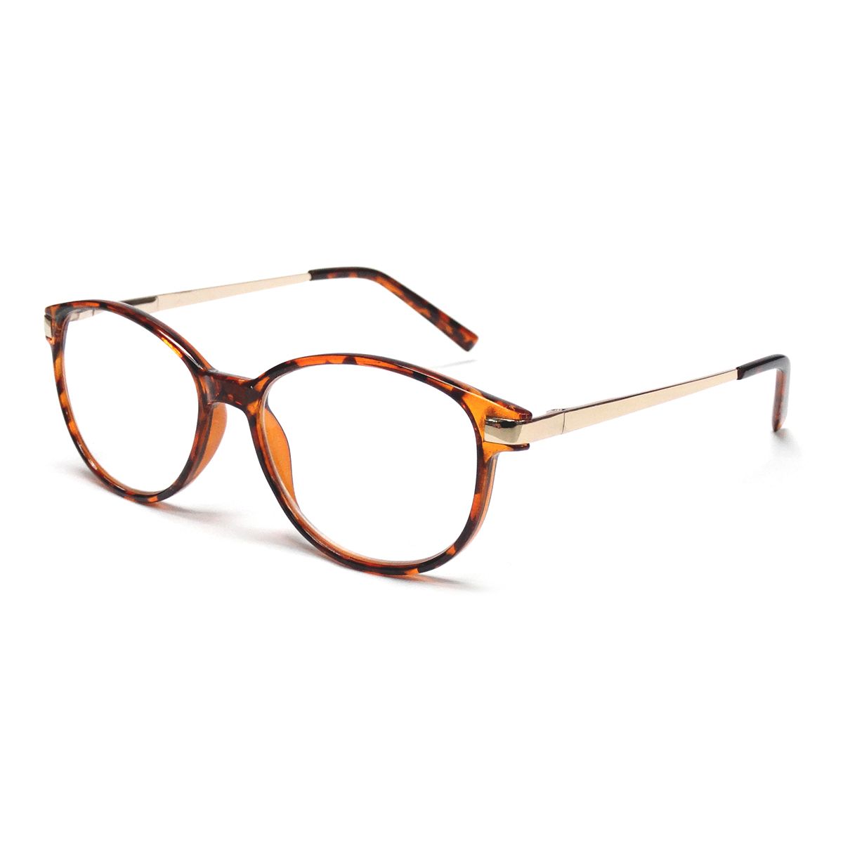 Spectrum reading glasses Havana gold 2.00 classic round