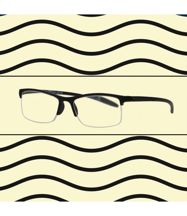 Spectrum Reading Glasses Black Assorti Rectangular Half Rimeless
