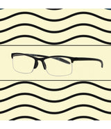 Spectrum Reading Glasses Black Assorti Rectangular Half Rimeless