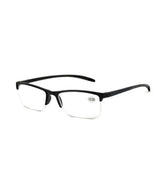 Spectrum Reading Glasses Black Rectangular Half Rimeless 2.00