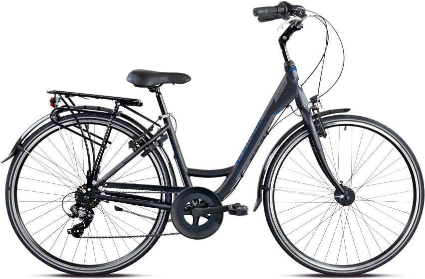 Legnano Cambridge 28 Zoll 48 cm Ladies 7V V-Brems Mattzwart Gray