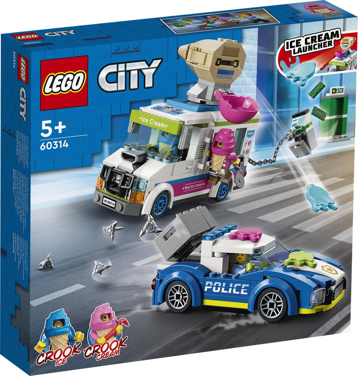 LEGO CITY - 60314 Launcher del gelato con auto della polizia