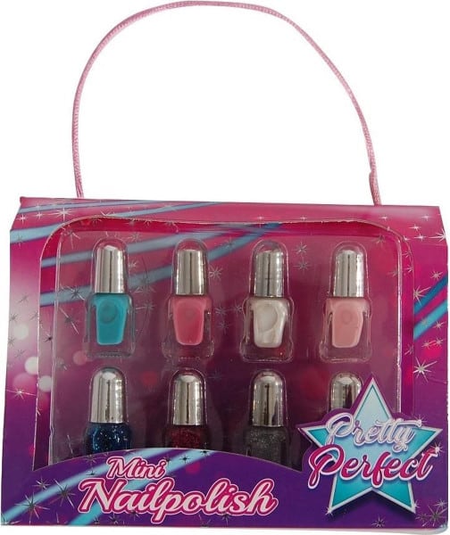 Bongers toy nail polish, regular and with glitter, pretty perfect, 8 pieces
