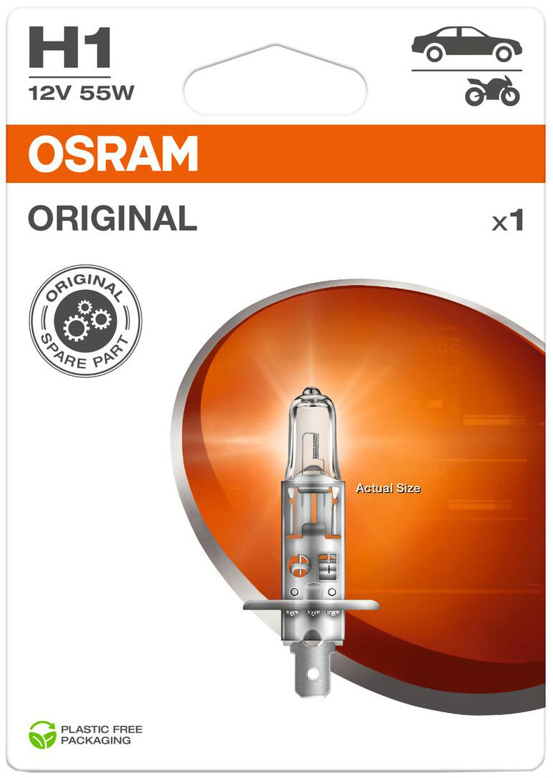 Osram hal.lamp h1 12v 55w sb sockel p 14.5s