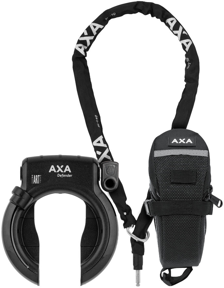 Axa Ringslot Defender with insert chain RLC140 and saddle bag Black