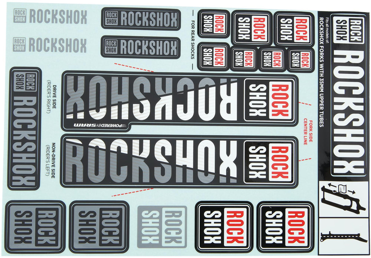 Rockshox decal set white