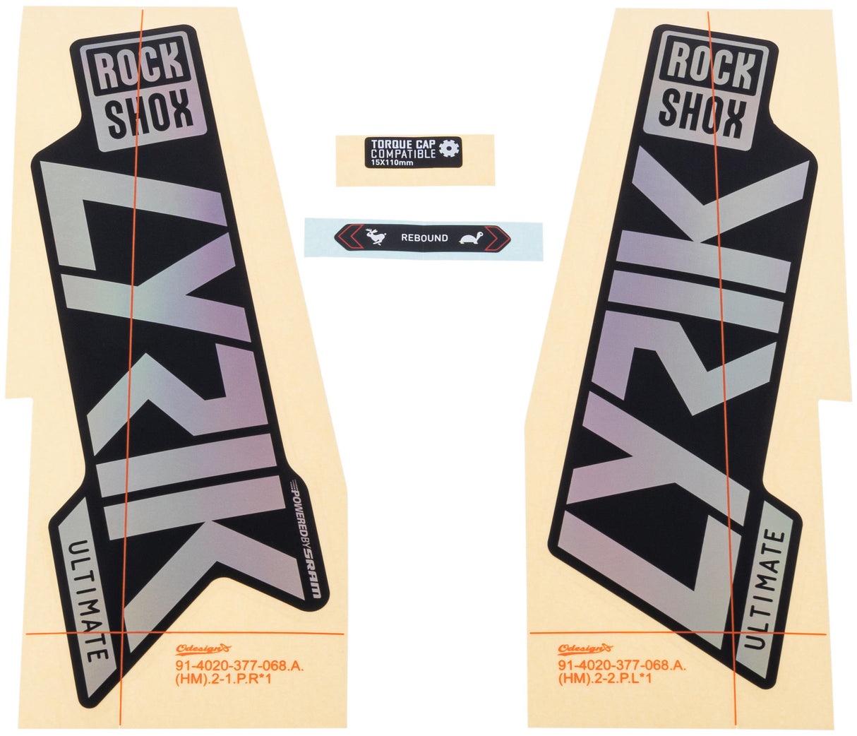 Rockshox decal set rs lyrik ult. rainbow