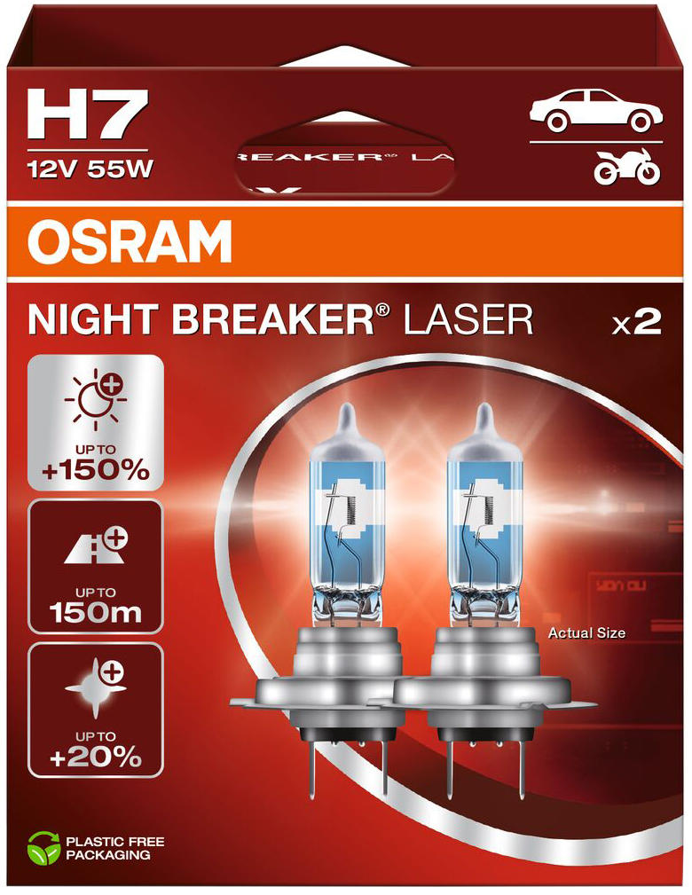 Osram night breaker laser h7 set pair