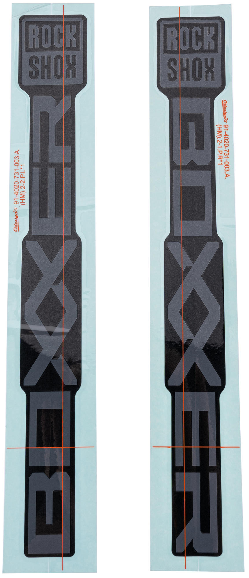 Rockshox decal set rs grey matt black sliders