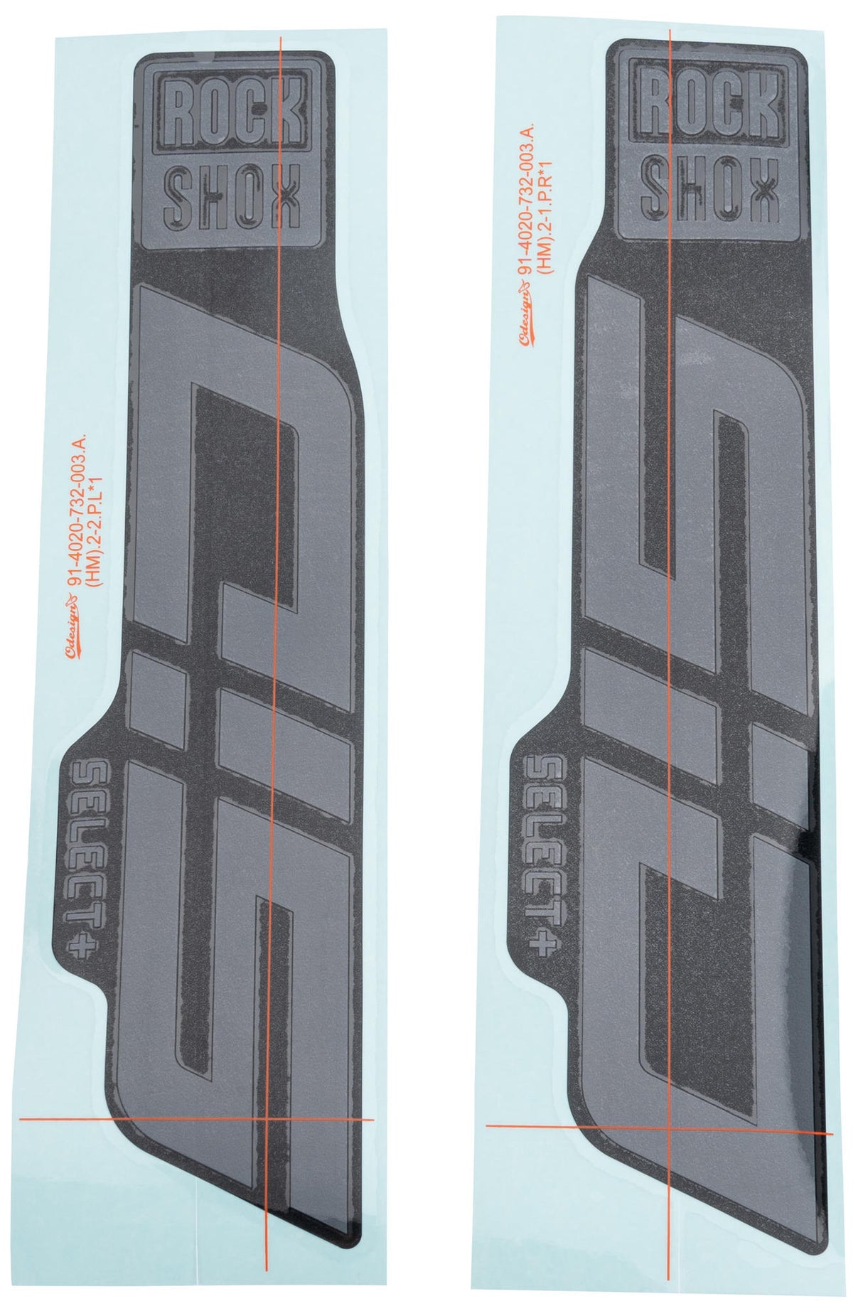 Rockshox decal set rs glossy grey 29 gloss gray f. blk 24