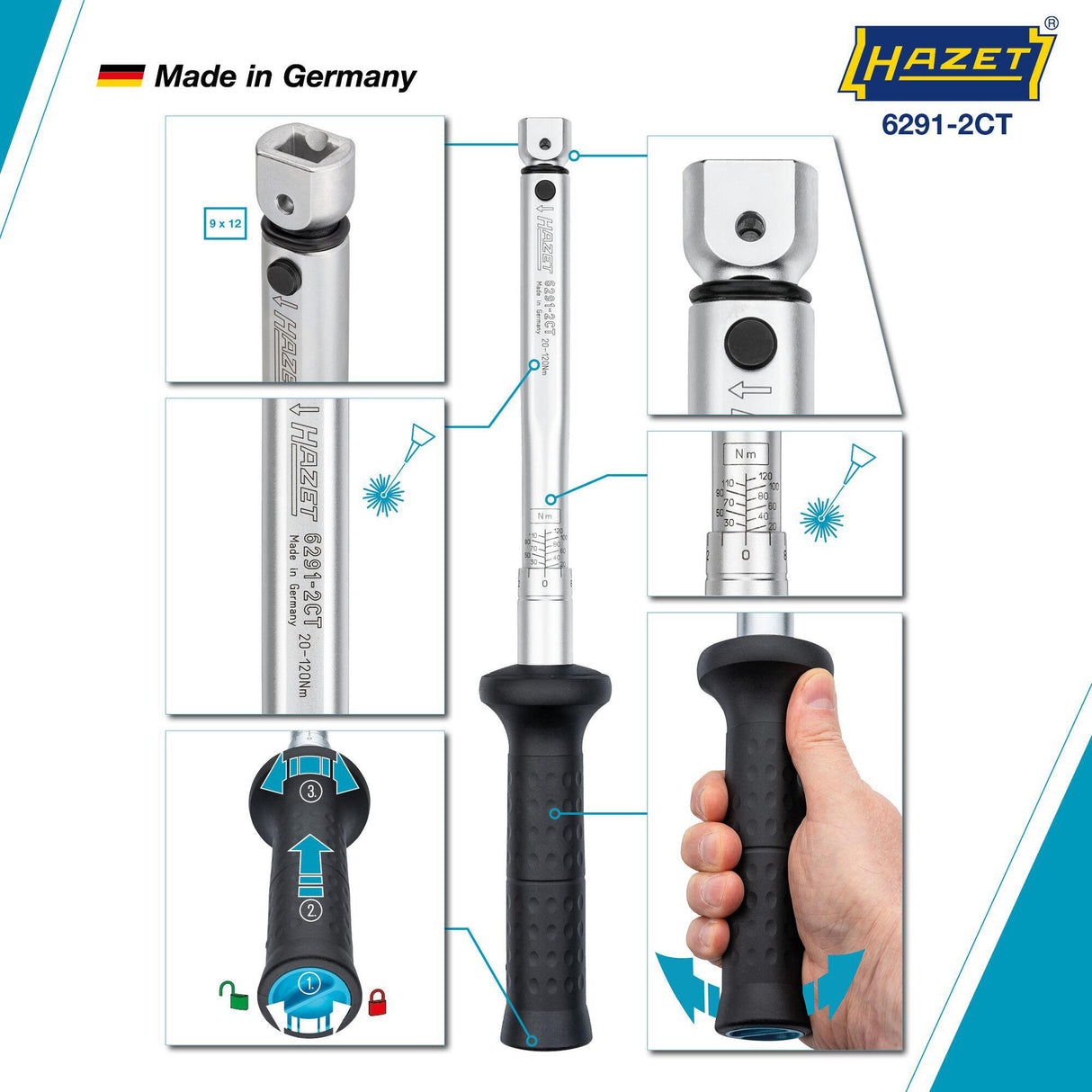Hazet torque wrench 20-120nm