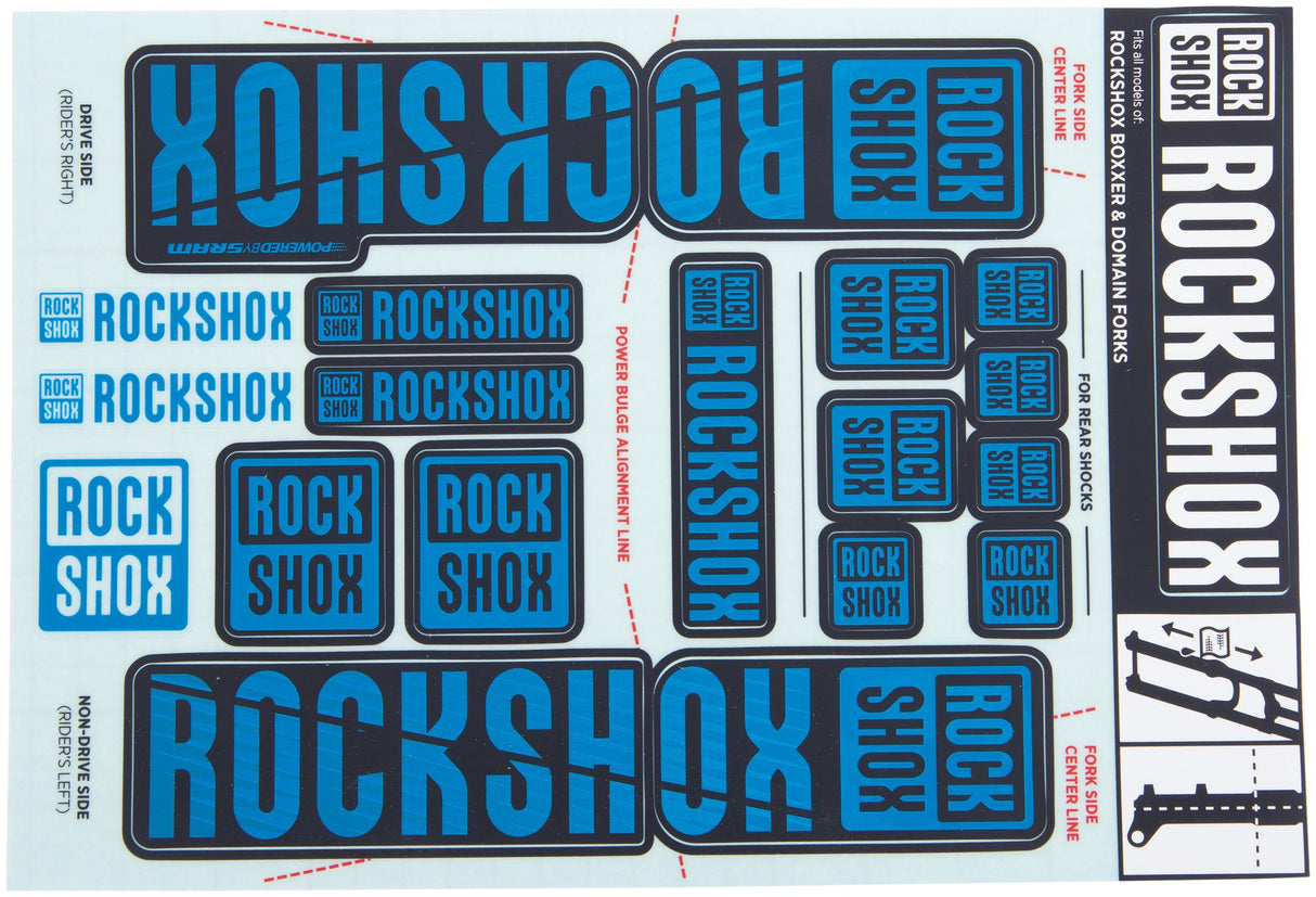 Rockshox decal set blue