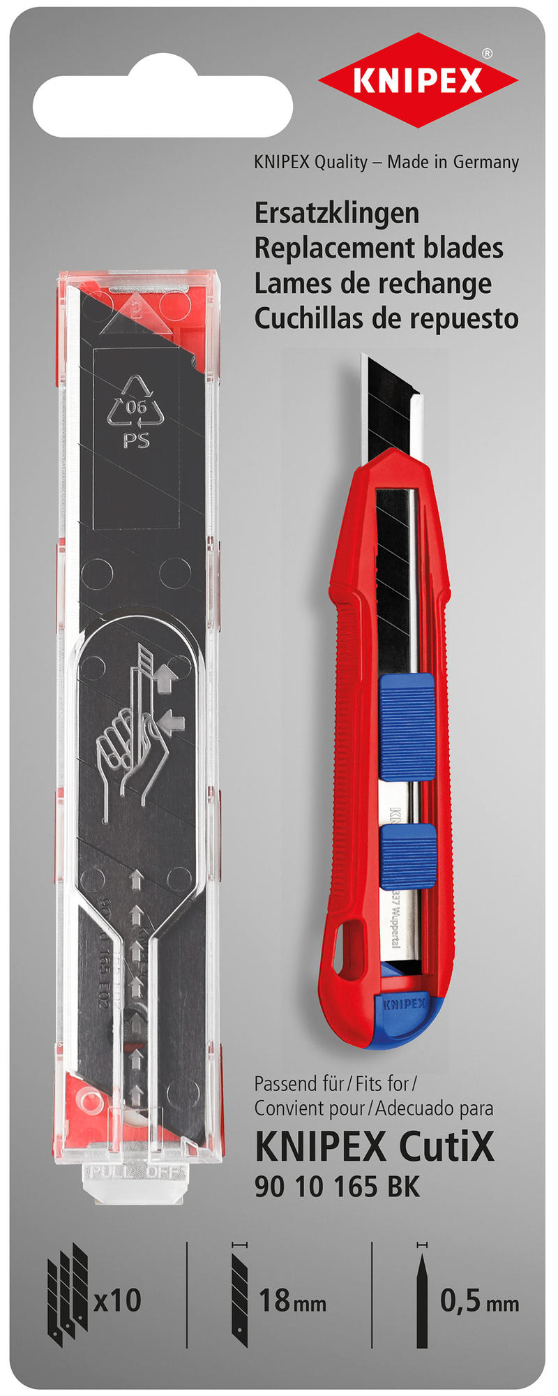Coltelli di sostituzione Knipex 90 10 165 E02, 10 pezzi