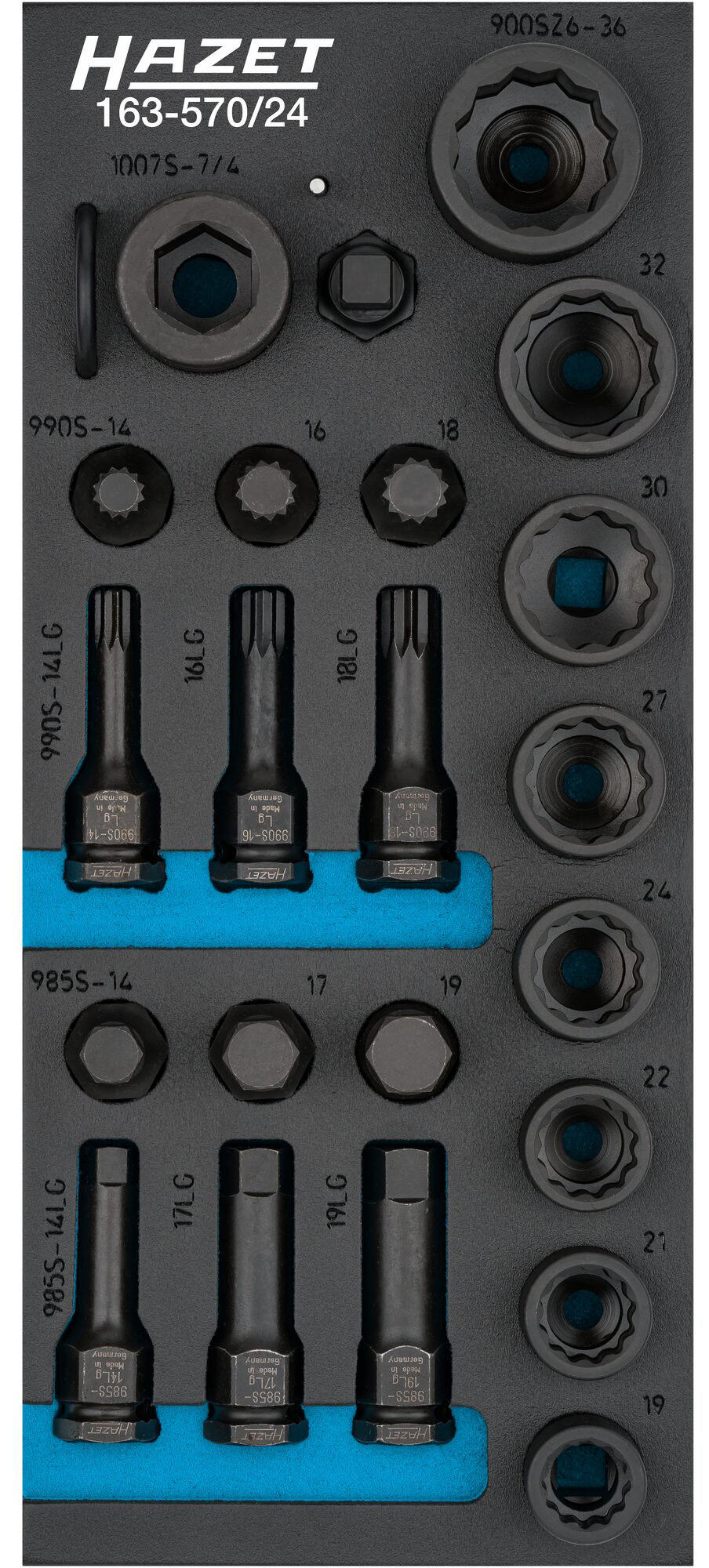 Hazet power socket spanner set .