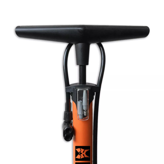 Fahrradpumpe mit Manometer 6 bar Orange