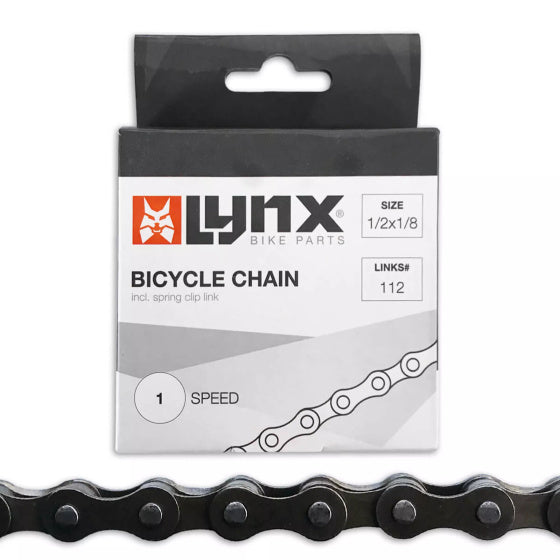 Lynx cykelkæde - standard halskæde, 112 links, 1 2 x 1 8, grå