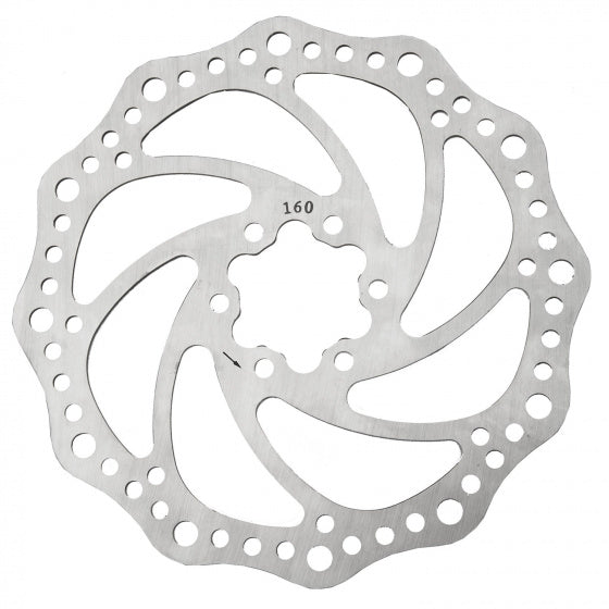 M-wave freno disco 160 mm 6 fori in acciaio inossidabile argento