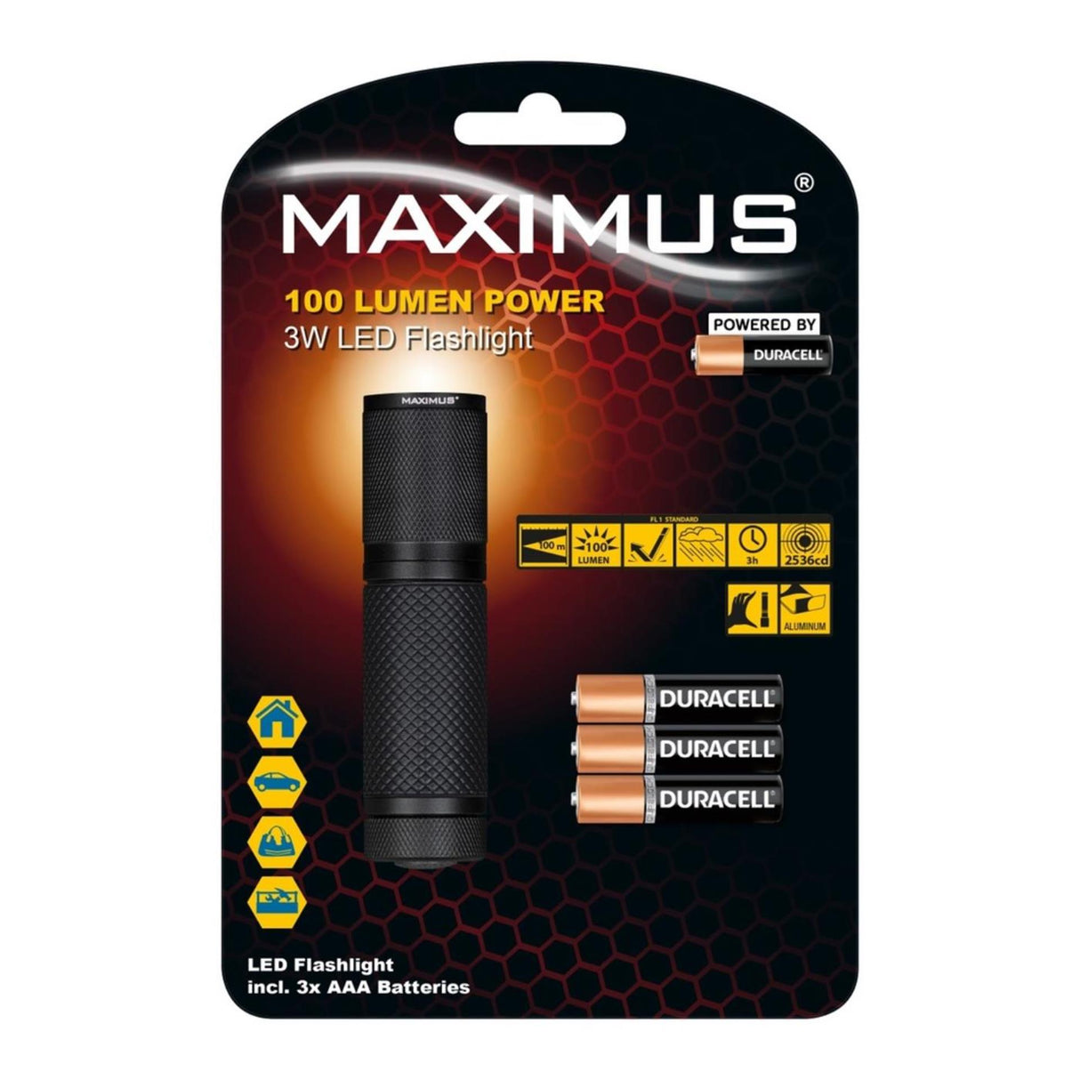 Maximus led zaklamp 3w ø2,8x10cm