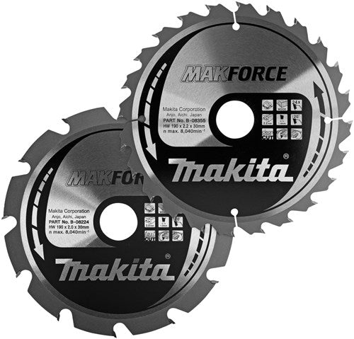 Makita accessoires cirkelzaagblad | hout | twinpack | 190mm 12 24t - b-49367