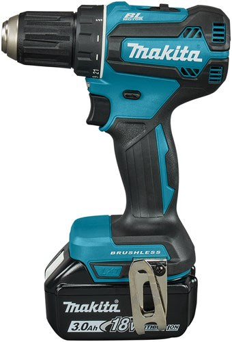 Makita ddf485sfe 18 V Bohr-/Schrauendréier Brushless 3.0 Ah Batterie (2 Stéck), Ladegeräter, am Fall