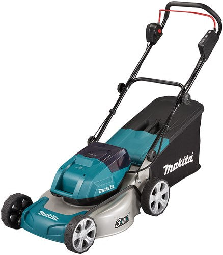 Makita dlm463pt2 | Cortador de grama com bateria lxt 2x18 v | 46cm | Bateria de 5,0 ah (2 unidades) | carregador rápido duplo | na caixa