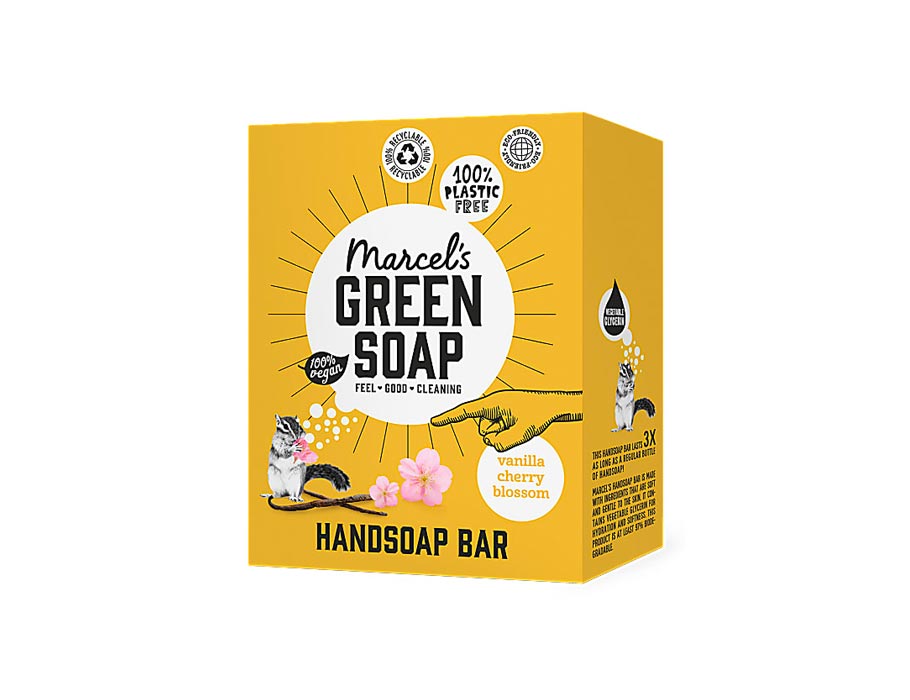 Marcel's green soap handzeep bar - vanille kersenbloesem - 90gr