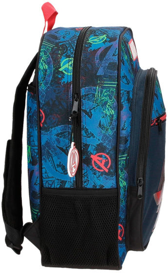 Marvel op der Warpath Rucksack Junior 13,7 Liter donkel blo schwaarz