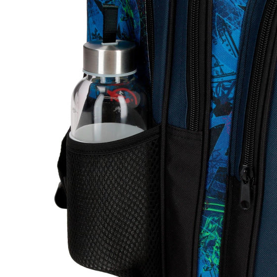 Marvel op der Warpath Rucksack Junior 13,7 Liter donkel blo schwaarz