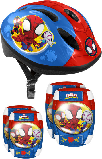 Marvel Spidey 5-delt skate beskyttelse 50-56 cm rød blå størrelse s