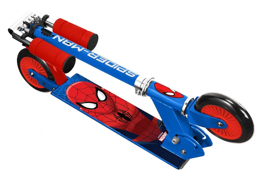 Marvel Spider-Man 2-Wheel KinderStep Foldbar Foot Brake Blue Red