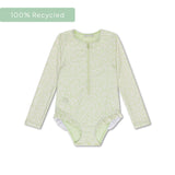 Matcha | Traje de baño UV de chicas verdes con mangas largas