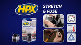 Hpx producten stretchfuse reparatietape silicone rood 25mm x 3m
