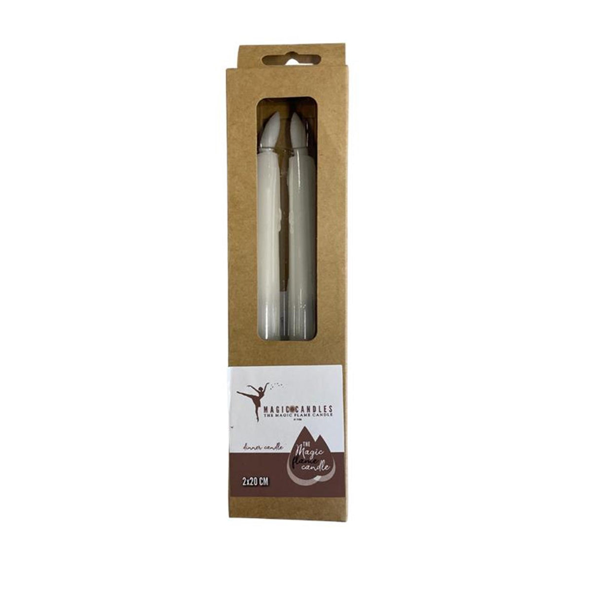 Świece obiadowe Magic Flame LED Drop 20 cm, białe, zestaw 2 sztuk