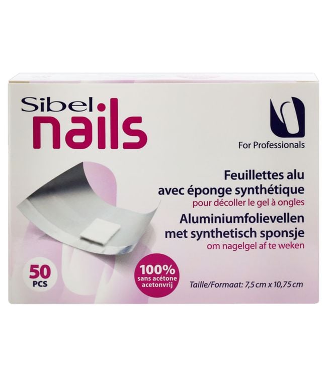 SIBel Nails hliníkové fólie se syntetickou houbou 50st.