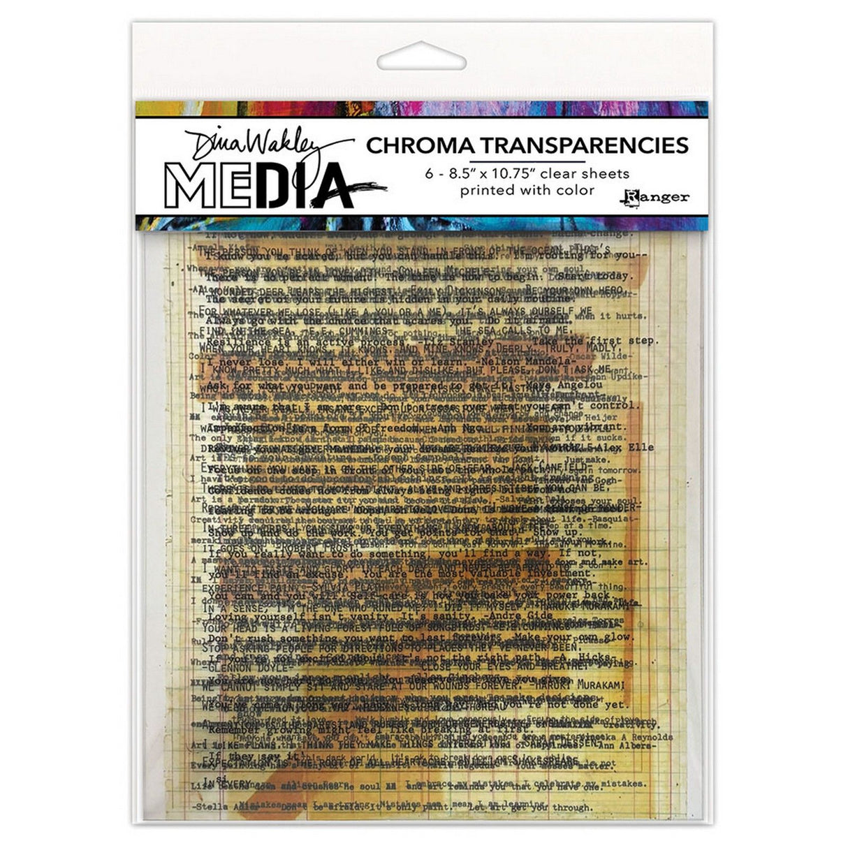 Рейнджър мастило рейнджър • dina wakley media chroma прозрачно фолио въведени цитати