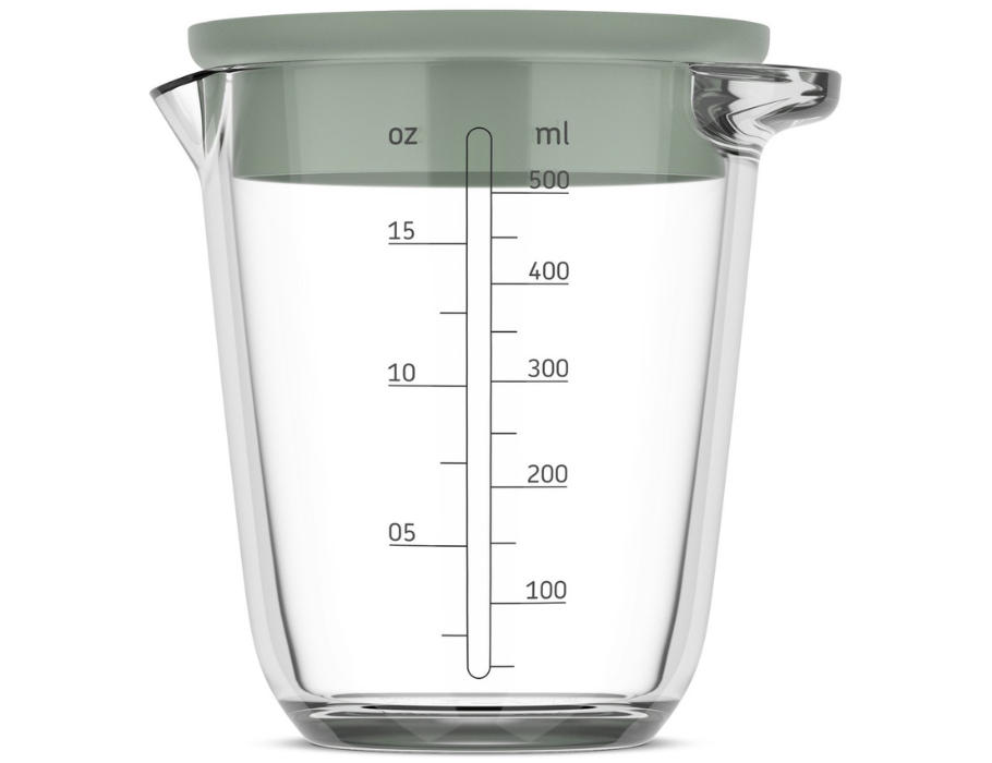 Misurino in vetro 500 ml con coperchio salvia nordica | 4 pezzi