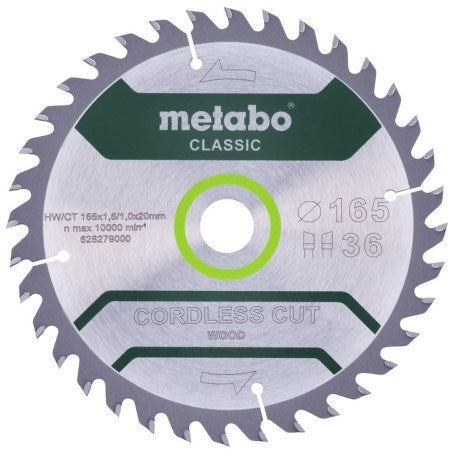 Metabo accessoires cirkelzaagblad | cordless cut classic | 165x20mm | z36 wz 15° - 628279000