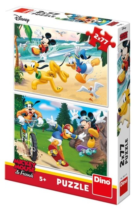 Dinotoys Dino Puzzle - Disney Mickey Mouse and Friends - 2 x 77 kusů