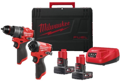 Milwaukee m12 fpp2a2-402x | m12 fuel powerpack (m12 fpd2, m12 fid2, 2 x m12 b4 accu, 1 x c12c lader, 1 xhd box) - 4933480587 4933480587