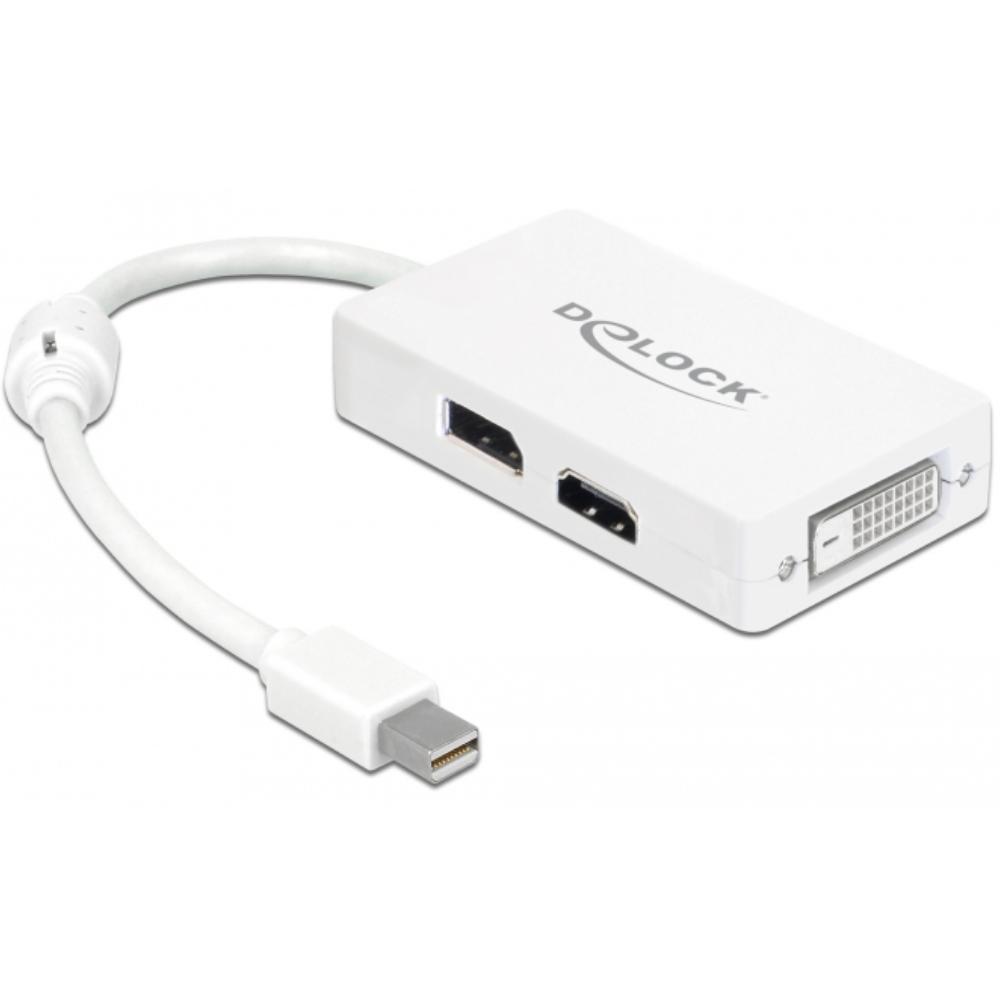Delock Mini DisplayPort to DisplayPort HDMI DVI Adapter (white)