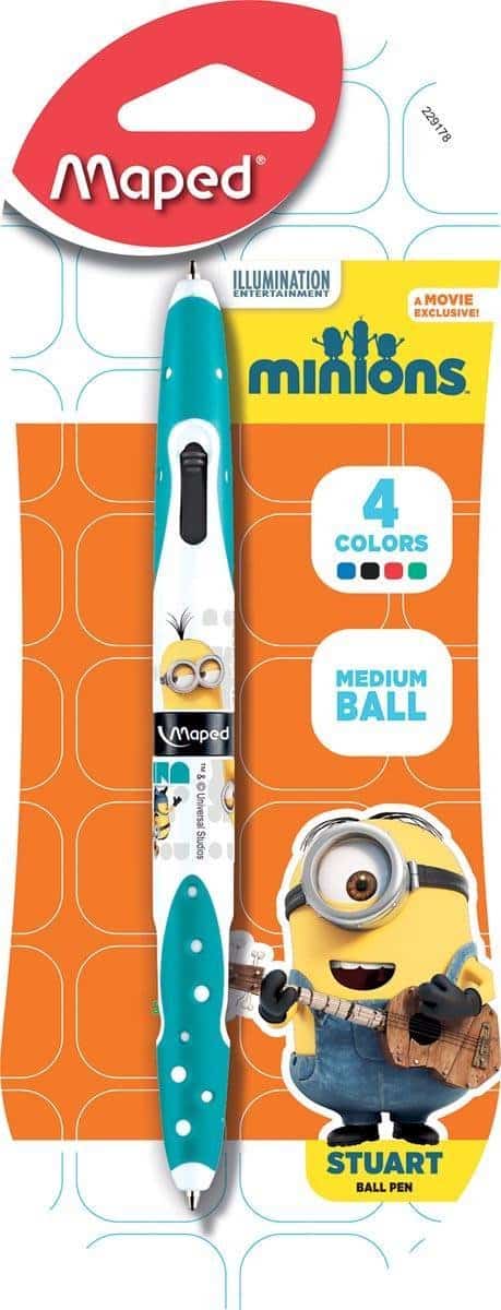 Joustra maped minions twintip 4-color ballpoint pen on blister