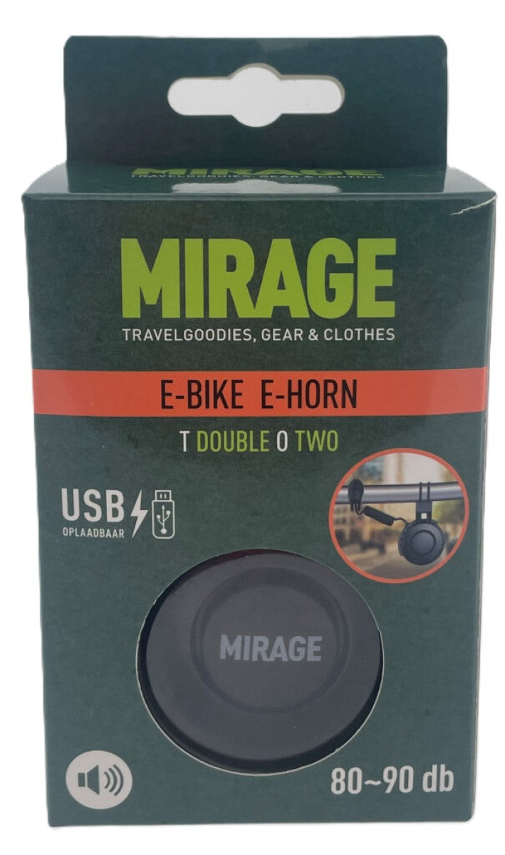 Mirage Fietshoorn T-002 80 90DB 6,5 cm ABS PC Black 2 pièces