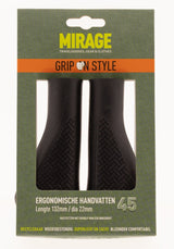 Mirage Bicycle Grips - Ergonomic, Black, 132mm