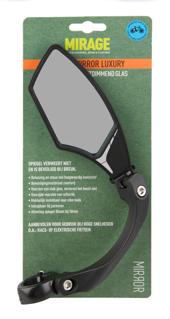 Mirage steering mirror adjustable 10 x 5 cm black