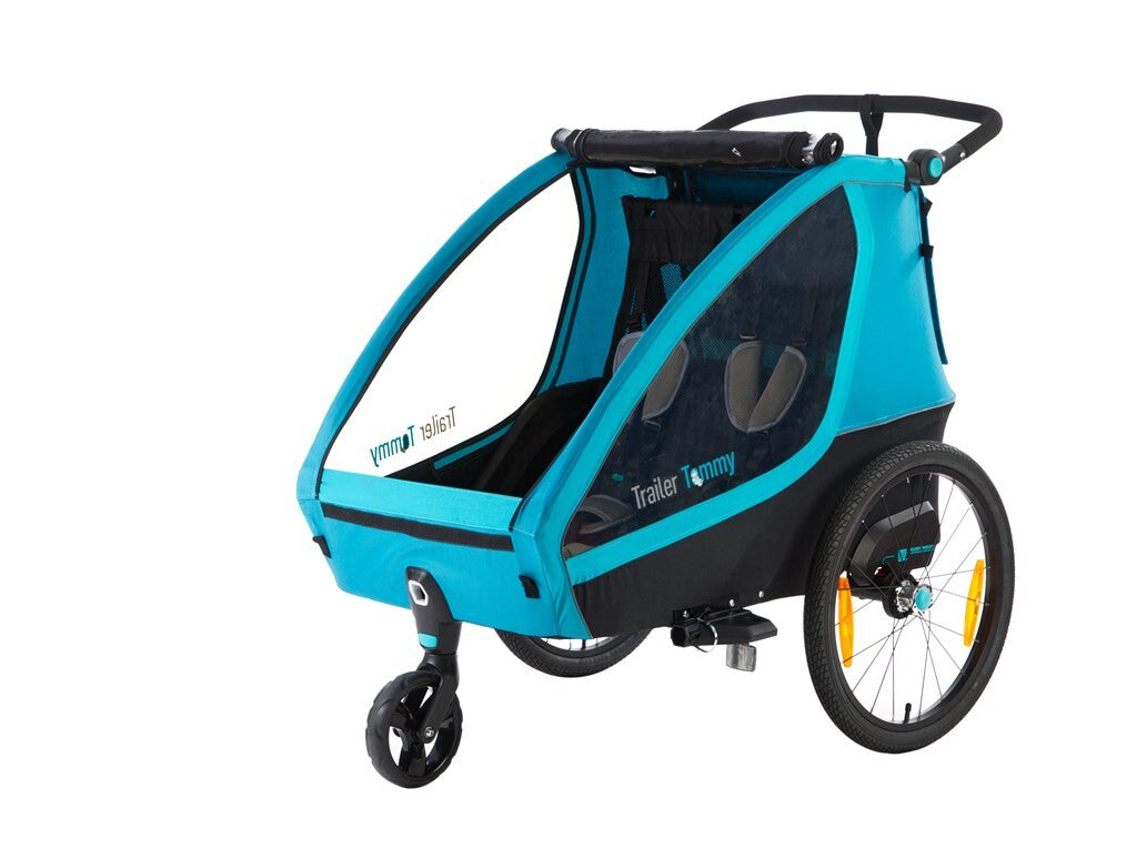 Mirage Tommy Children's Bike Cart - Marco de aluminio, Wielvering, Gordel de 3 puntos, azul, 2021
