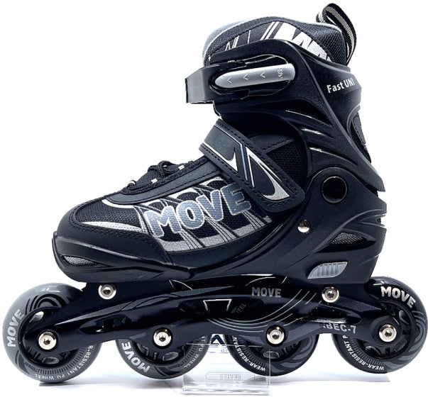 Déplacer les patins en ligne Fast Semi-Soft Soft Adjustable Black Taille 38-41
